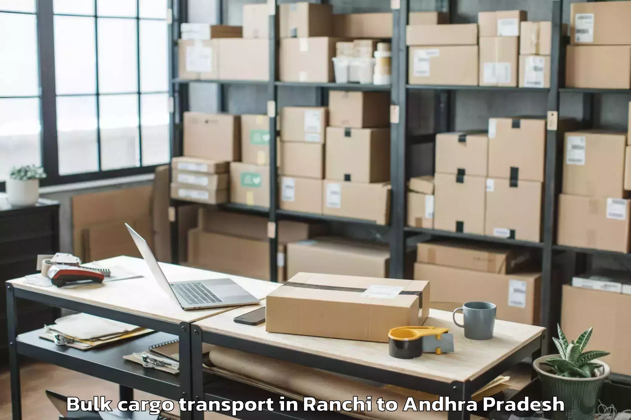 Professional Ranchi to Avanigadda Bulk Cargo Transport